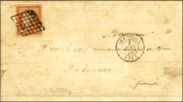 Grille / N° 5 Càd T 15 BORDEAUX (32) 7 JUIN 1850 Sur Lettre 2 Ports Pour Podensac. - TB. - R. - 1849-1850 Ceres