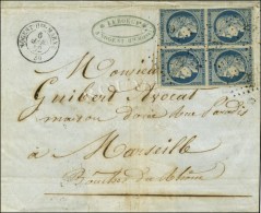 PC 2279 / N° 4 Bloc De 4 (pd) Càd NOGENT-Hte MARNE (50) Sur Lettre Légèrement... - 1849-1850 Ceres