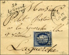 Grille / N° 4 Càd T 14 DERVAL (42), Cursive 34 / Le Grand / Fougeray Sur Lettre Avec Texte Pour... - 1849-1850 Cérès