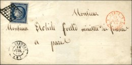 Grille / N° 4 Càd T 15 CABANNES (8) Sur Lettre Adressée à Monsieur Achille Fould, Ministre... - 1849-1850 Ceres