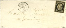 PC 1851 / N° 3 Càd T 15 MAMERS (71). 1859. Rarissime Usage Tardif Du 20c. Noir Dans La Période Du... - 1849-1850 Ceres