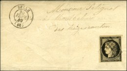 Grille / N° 3 Càd T 15 DELLE (66) Sur Lettre Avec Texte Pour Montbéliard. 1849. - SUP. - 1849-1850 Ceres