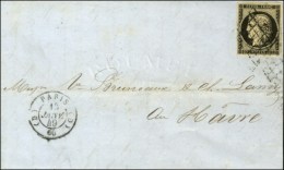 Grille / N° 3 Càd (D) PARIS (D) 18 JANV. 49 Sur Lettre Avec Texte Daté De Belleville Pour Le... - 1849-1850 Ceres