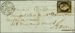 Càd T 15 NEUFCHATEL-EN-BRAY (74) 14 JANV. 49 / N° 3 (belles Marges) Sur Lettre Avec Texte Pour Rouen.... - 1849-1850 Ceres