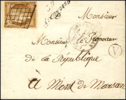 Grille / N° 1 Càd T 15 MONT-DE-MARSAN (39). Cursive 39 / Arengosse, Boite Rurale A Sur Lettre Sans Texte... - 1849-1850 Ceres