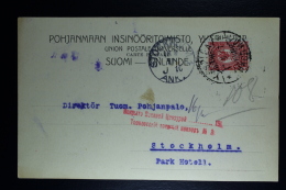 Finland:  Card 1917 Ykspihlaja To Stockholm Censored  Tornio 2 Lines Red Nr 3 Used Between 4 And 27 Feb. 1917 - Cartas & Documentos