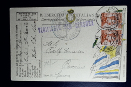 Italy: Venezia Trentino Sa 23 Aa Pair Used Soprastampa Capovolta Surcharge Inverted Fieldpostcard Poste Militare-8  1919 - Trento