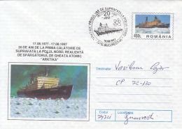 POLAR SHIPS, ICEBREAKERS, ARKTIKA, COVER STATIONERY, ENTIER POSTAL, 1997, ROMANIA - Polar Ships & Icebreakers