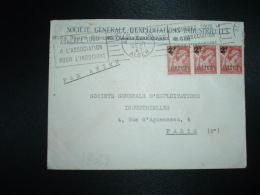 LETTRE TP IRIS 1F50 Surchargé 2F ALGERIE OBL.MEC.9 SEPT 47 ALGER GARE + ADHEREZ TOUS A L'ASSOCIATION POUR L'INDOCHINE - 1939-44 Iris