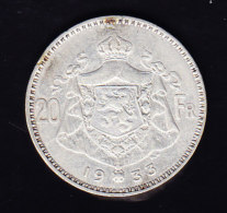 BELGIUM MORIN CAT N°306a  SUP++  1933  (AA09) - 20 Francs & 4 Belgas