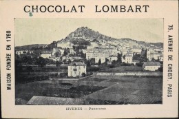 TRES BELLE CHROMO. CHOCOLAT LOMBART - HYERES - Panorama - En Parfait Etat - Lombart