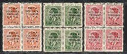 ZONA FIUMANO KUPA 1941 SOPRASTAMPATO OVERPRINTED 1 D ONMI OPERA NAZIONALE MATERNITA' INFANZIA QUARTINA BLOCK MNH - Fiume & Kupa