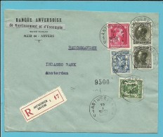 401+425+426+428 Op Brief Aangetekend Stempel ANTWERPEN Naar Amsterdam (Nederland) (tarief PREFERENTIEL-voorkeurtarief) - 1934-1935 Leopold III