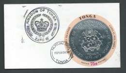 Tonga 1988 Brisbane Expo Cover With 75S Constitution Self Adhesive Nukualofa Cds & Expo Cachet - Tonga (1970-...)