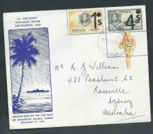 Tonga 1969 Cover To Australia With 3s South Paciific Games Self Adhesive + 2 Decimal Overprints - Tonga (1970-...)