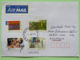 Australia 2012 Cover To Nicaragua - Elaine Russell Painting - Eucalyptus Oil - Kids - Kangaroo - Ship Joint Issue Wit... - Covers & Documents