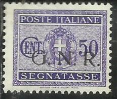 ITALIA REGNO ITALY KINGDOM 1944 SEGNATASSE POSTAGE DUETASSE TAXE RSI GNR CENT. 50 MNH BEN CENTRATO - Postage Due