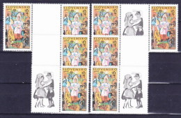 ** Slovaquie 1998 Mi 309 Zf+ZW, (MNH) Tout Les Combinations Possible - Unused Stamps