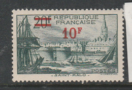 FRANCE N°492 10F S 20F VERT SAINT MALO PAPIER EPAIS NEUF SANS CHARNIERE - Nuovi