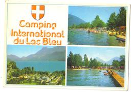 Carte Postale Année 80 Doussard Camping International Du Lac Bleu  (74) Multi-vues - Doussard