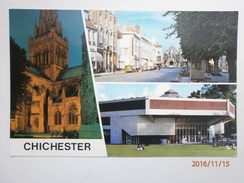 Postcard Chichester Multiview Cathedral West Street & Festival Theatre Sussex My Ref B1172 - Chichester