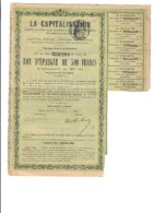 Obbligation Ancienne :  La Capitalisation 1909 Cod.doc.235 - Transportmiddelen