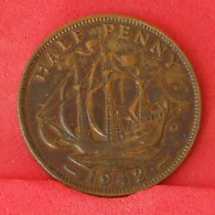 GREAT BRITAIN 1/2 PENNY 1942 -    KM# 844 - (Nº16803) - C. 1/2 Penny