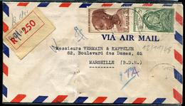 SENEGAL - A.O.F. N° 37 + 41 / LR DE DAKAR LE 12/11/1948 POUR MARSEILLE - TB - Brieven En Documenten