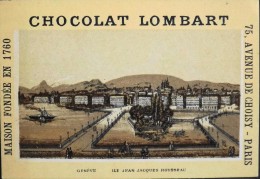 TRES BELLE CHROMO. CHOCOLAT LOMBART - GENEVE - Ile Jean-Jacques Rousseau - En Parfait Etat - Lombart