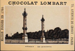 TRES BELLE CHROMO. CHOCOLAT LOMBART - BORDEAUX - Les Quinconces - En Parfait Etat - Lombart