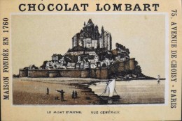 TRES BELLE CHROMO. CHOCOLAT LOMBART - LE MONT St-MICHEL - Vue Générale - En Parfait Etat - Lombart