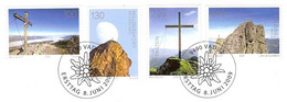 Liechtenstein 2009 Yvertnr 1455-1458 (°) Oblitéré Sur Fragment Cote 16 Euro - Oblitérés