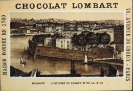 TRES BELLE CHROMO. CHOCOLAT LOMBART - BAYONNE - Confluent De L'Adour Et De La Nive - En Parfait Etat - Lombart