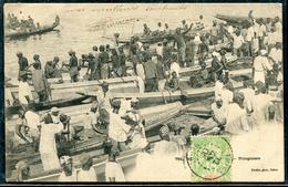 SENEGAL - N° 21 / CPA FORTIER, DAKAR PIROGUIERS, OBL. THIES LE 22/10/1905 POUR LYON - TB - Storia Postale