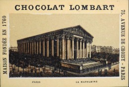 TRES BELLE CHROMO. CHOCOLAT LOMBART - PARIS - La Madeleine - En Parfait Etat - Lombart