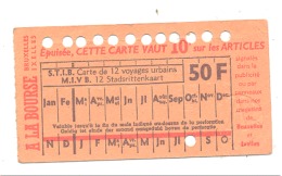 Bruxelles - Carte De La STIB / MIVB  De 12 Voyages - Europa