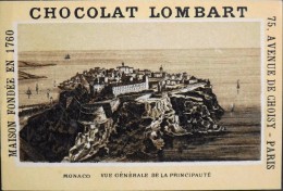 TRES BELLE CHROMO. CHOCOLAT LOMBART - MONACO - Vue Générale De La Principauté - En Parfait Etat - Lombart