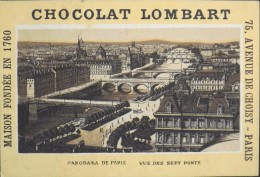 TRES BELLE CHROMO. CHOCOLAT LOMBART - PANORAMA De PARIS - Vue Des 7 Ponts - En Parfait Etat - Lombart