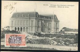 SENEGAL - N° 58 / CPA FORTIER, DAKAR HOTEL DE VILLE, OBL. DAKAR LE 29/2/1920 POUR BORDEAUX - TB - Brieven En Documenten