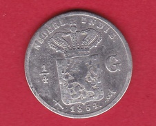 Indes Néerlandaises - 1/4 Gulden - Argent - 1857 - Indien