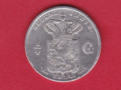 Indes Néerlandaises - 1/4 Gulden - Argent - 1896 - India