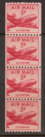 USA 1948 Air Mail, Mint No Hinge, Coil Strip Of 4, Sc# C37 - 2b. 1941-1960 Unused