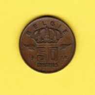 BELGIUM  50 CENTIMES 1958 (DUTCH) (KM # 149.1) - 50 Cents