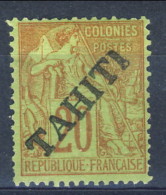 Tahiti 1893 N. 13 C. 20 Rosso Mattone Su Verde MH Catalogo € 100 - Altri & Non Classificati