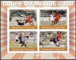 Togo 2010, World Football Cup In S. Africa 2010 II, 4val In BF  Imperforated - 2010 – Sud Africa