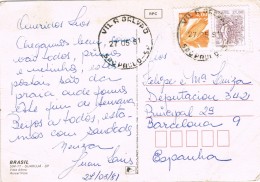 20034. Postal Aerea VILA GALVAO (Brasil) 1981 A España - Brieven En Documenten