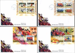 Togo 2010, Football World Cup In South Africa, 4FDC IMPERFORATED - 2010 – South Africa