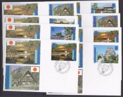 UNO New York 2001 World Heritage Japan 8 Maxicards (33620) - Cartes-maximum