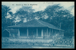 SÃO TOMÉ E PRÍNCIPE -  ESCOLAS -Escola Na Vila De Magdalena ( Ed. António Duarte D'Oliveira & C.ª Nº 10)carte Postale - Sao Tome Et Principe