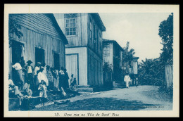 SÃO TOMÉ E PRÍNCIPE - Uma Rua Na Vila De Sant'Ana( Ed. António Duarte D'Oliveira & C.ª Nº 15)carte Postale - São Tomé Und Príncipe